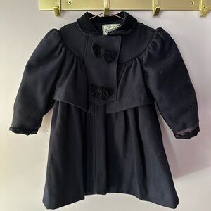 Rothschild Navy Blue Wool Bow Coat Size 4T